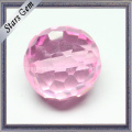 Pink Color Cubic Zirkonia Checker Schnitt Runde Ball mit Loch